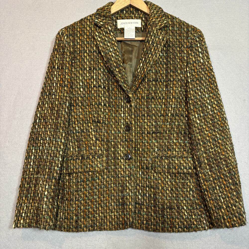 Jones New‎ York Blazer 6 Textured Wool Blend Artsy Earthy Goblin Academia READ